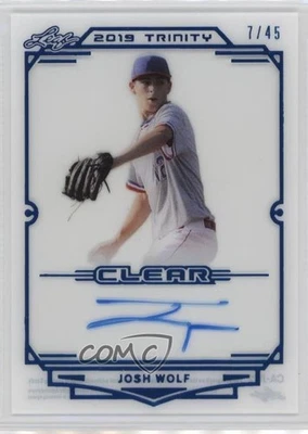 2019 Leaf Trinity Clear Auto Blue /45 Josh Wolf #CA-JW2 Auto - Image 1 of 2