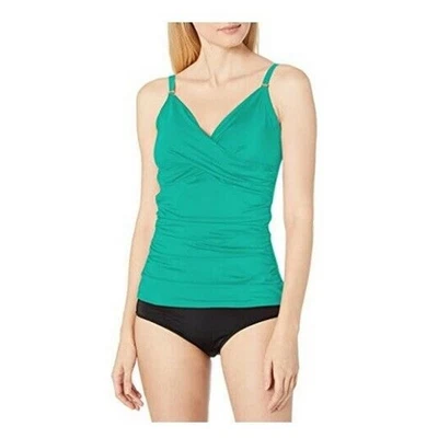 Tankini Top de baño verde Calvin Klein para mujer Twist sobre el hombro XS $88 NUEVO CON ETIQUETAS Foto 1 de 4