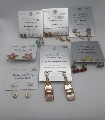 Lot Of 7 SUGARFIX BaubleBar Lets Get Lit , Drop The Mic, Sweet & Sour, Stars... - Image 1 of 4