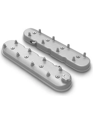 Holley Valve Covers Tall Cast Raw Plain Chevy 4.8 5.3 5.7 6.0 6.2 7.0L (241-110) - Image 1 of 4