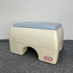 Vintage 1985 Little Tikes Kind Kleinkind Tritthocker blau & weiß stabil Step-Up  - Bild 1 von 24