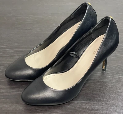 Zapatos de tacón de aguja Express Classic Pump punta redonda negros sin cordones para mujer talla 8 Foto 1 de 4