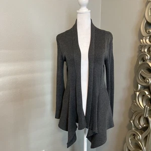 89th And Madison Women’s Dark Grey Open Front Waterfall Knit Cardigan Size Small - Picture 1 of 10