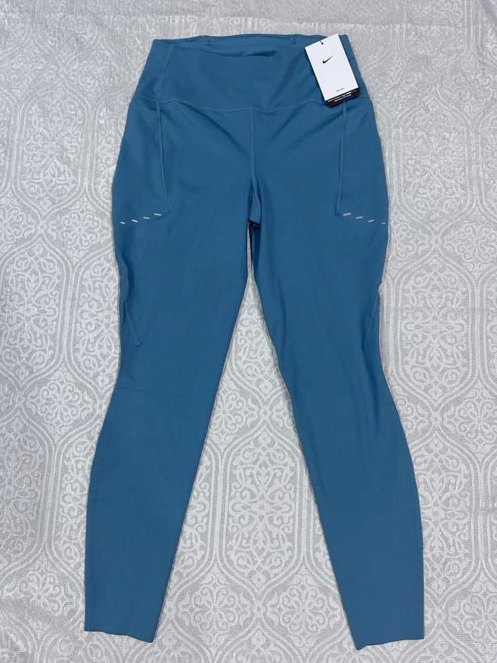 Nike Swift Women High-Waisted 7/8 Running Leggings SZ M Smokey Blue HJ2252 006