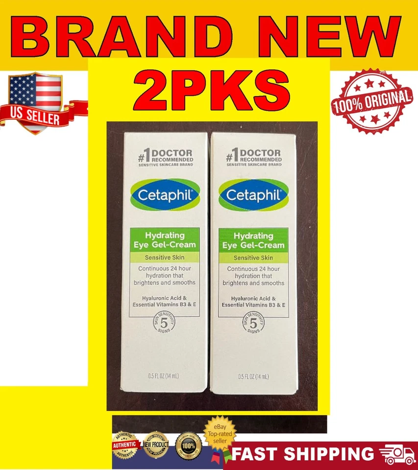 Cetaphil Hydrating Eye Gel Cream - 0.5 oz Sensitive Skin NEW 2 PKS - Image 1 of 1