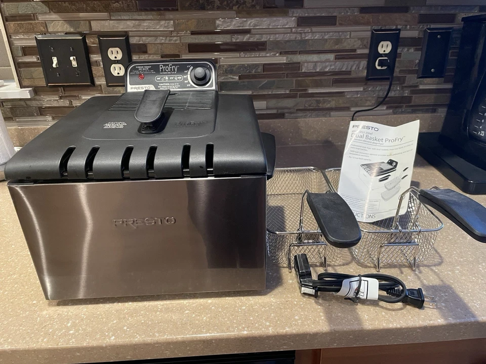 NOVA Fritadeira Presto Aço Inoxidável Cesta Dupla Elemento de Imersão ProFry - Imagem 1 de 4