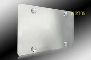 Plain Stainless Steel Heavy Metal Mirror Chrome License Plate-Fits BMW BENZ AUDI - Picture 1 of 3
