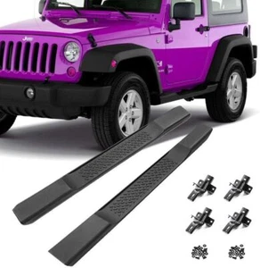 Pair Side Step Fit for 2007-2017 Jeep Wrangler JK 2-Door Running Board Nerf Bar - Foto 1 di 6