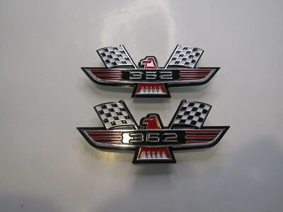 1960 - 1964 FORD GALAXIE FAIRLANE THUNDERBIRD 352 EAGLE FENDER EMBLEMS 2x RED - Image 1 of 3