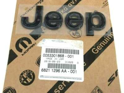 Jeep Compass Patriot 2014-2017 capó delantero negro brillante placa de identificación emblema nuevo OEM Foto 1 de 3