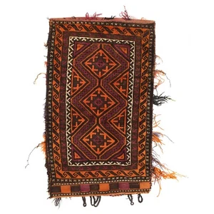 Moderner handgeknüpfter afghanischer Salzbeutel/Kissenbezug Wolle Vorleger 4 x 2 Fuß - Bild 1 von 3