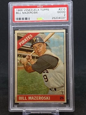 1966 Venezuela Topps #210 Bill Mazeroski PSA Good 2 Venezuelan - Image 1 of 2
