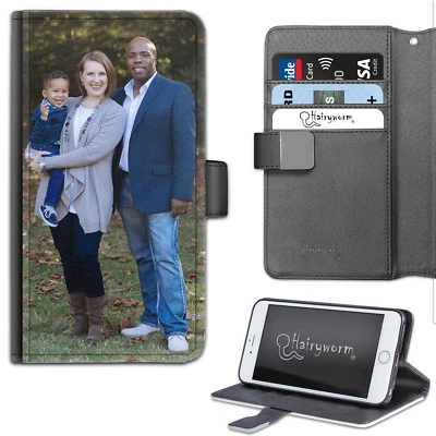 Hairyworm Personalise With Photos PU Leather Wallet Phone Case;Flip Phone Cover - Image 1 of 4
