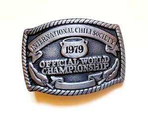 International Chili Society 1979 World Championship Belt Buckle Free Shipping - Picture 1 of 5