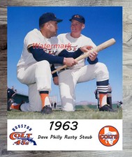 MLB 1963 Houston Colt .45's Dave Philly & Rookie Rusty Staub 8 X 10 Photo Pic