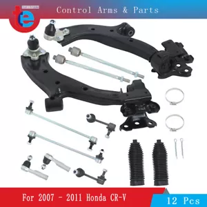 Control Arm Suspension Kit w/ Ball Joints Tie Rod Set For Honda For CR-V 07-11 - Picture 1 of 12