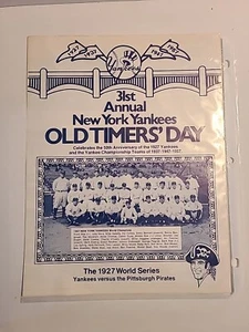 Vintage 1977 New York Yankees 31st Annual Old Timers' Day Souvenir Program - Bild 1 von 2