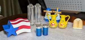6 Sets Vintage Plastic Salt And Pepper Shakers - Picture 1 of 16