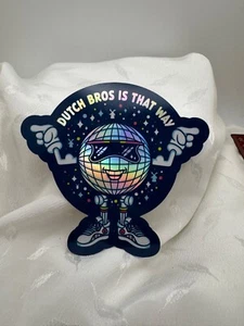 Dutch Bros Limited Edition Sticker Dutch Bros is That Way Disco Ball Brand New - Picture 1 of 4
