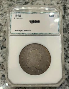 1795 PCI Flowing Hair Half Dollar 50c - 2 Leaves Good+ - Picture 1 of 2
