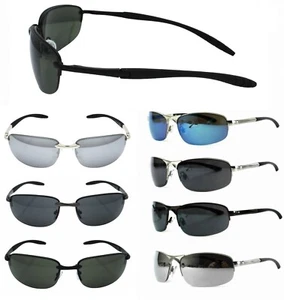 Sportliche Herren Sonnenbrille Schmal Bikerbrille Metall Rahmen Verspiegelt R1M1 - Bild 1 von 11