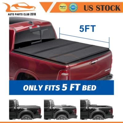 For 04-13 Colorado/Canyon 5ft Hard Bed Fiberglass Tri-Fold Tonneau Cover W/LED Foto 1 de 4