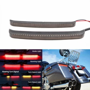 2x Luz de señal de giro fluida para freno LED de humo para Harley Touring 14-22 - Imagen 1 de 10
