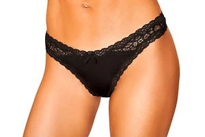 womens NWT sexy ROMA bow LACE thong PANTY panties UNDERWEAR intimates LINGERIE - Picture 1 of 5