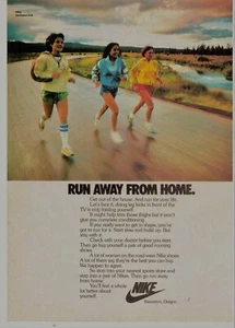 Classic Nike "Run Away From Home" Motivational Reproduction Poster Print Ad. - Picture 1 of 1