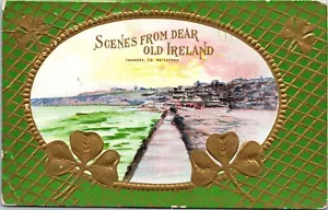 St Patricks Tramore Waterford Scene Gold Gilt Embossed c1910s postcard P2 - Picture 1 of 2