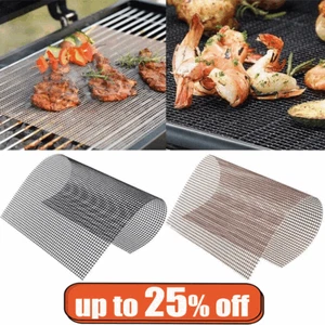 BBQ Mesh Liner Cooking Grill Mat Barbecue Baking Pad Sheet Grid Wire Non-Stick - Picture 1 of 15