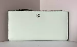 New Tory Burch Emerson Slim Envelope Leather Wallet Meadow Mist - Picture 1 of 5