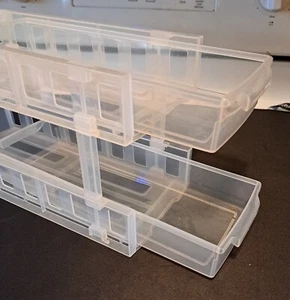 2-tier 7.5"H x 13"L x 5.5"W Clear Plastic Cabinet Organizer w/ Pull-Out Drawers! - Picture 1 of 11