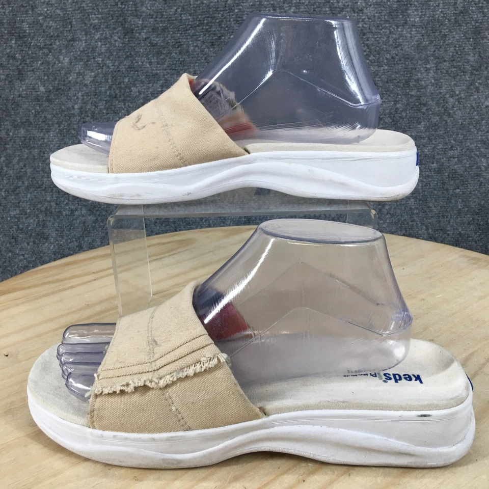 Keds Sandals Womens 9 Pure Fit Casual Slip On Slide WF23307M Beige Fabric Wedge - Image 1 of 4