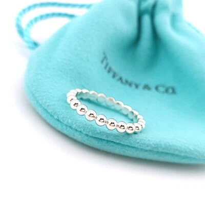 Tiffany & Co. Sterling Silver Ziegfeld Bead Beaded Hardwear Band Ring Size 7 - Image 1 of 4