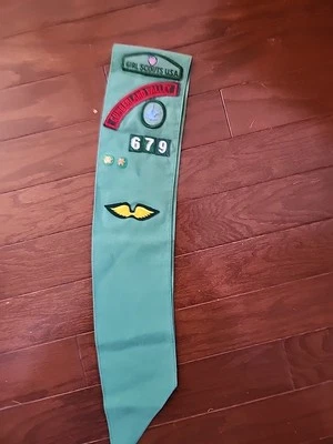 Faja vintage Girl Scout con insignias y alfileres #679 Cumberland Valley años 70 Foto 1 de 4