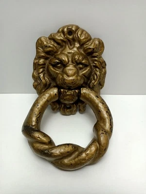Vintage Cast Iron Handled Door Knocker / Door Puller - Lion's Head - Petina - image 1 of 4