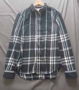 Levi's Men’s Shirt Medium Flannel Black Striped Pattern Long Sleeve Slim Fit - Picture 1 of 10