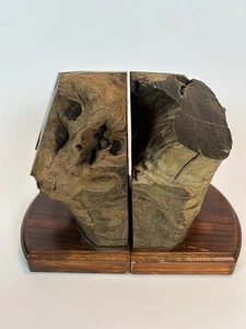 Mid Century Nelcraft Wurzelholz Buchstützen Handarbeit Cortaro Arizona USA - Bild 1 von 24