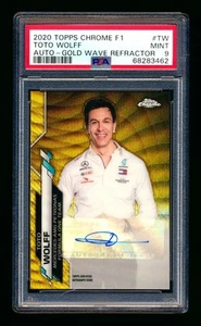 Autografo 2020 Topps Chrome F1 Toto Wolff RC rifrattore onda oro #/50 PSA 9 - Foto 1 di 2