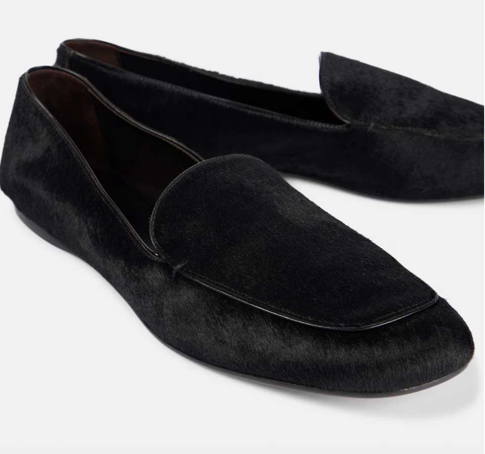 全新带盒 KHAITE Monroe 乐福鞋 – 黑色小马毛 – 尺寸 9 (39) – 意大利制造 – 980 美元 — 第 1/4 张图片