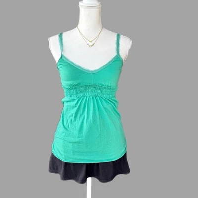 Y2K Hollister Teal Babydoll Cami Top Empire Waist Size Small Women’s Summer Cute - Image 1 of 4