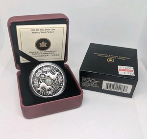 2012 $15 Fine Silver Coin Maple of Good Fortune RCM - Picture 1 of 3