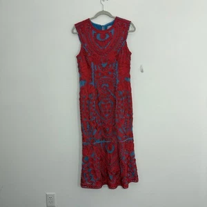 JS Collections Women Dress Size 8 Blue Red Cocktail Formal Gown Soutache Mermaid - Picture 1 of 18