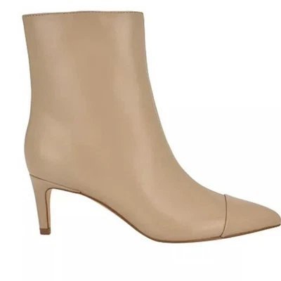 NUEVO Calvin Klein Botines de Vestir Suave Beige Tacón de Gatito Punta Talla 9.5M Foto 1 de 4