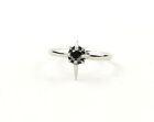 Stainless Steel .25 ct Black cubic Zirconia Star Ring - Free Gift Packaging