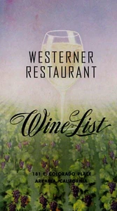 Menú de restaurante occidental vintage lista de vinos Ruta 66 Arcadia CA 1950-60 - Imagen 1 de 6