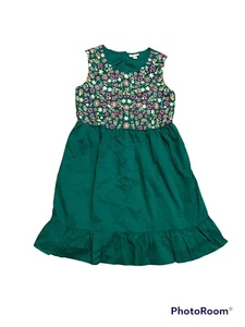 Cherokee Girls Sz XL Kelly Green Embroidered Summer EasterCotton Dress Boho - Picture 1 of 11