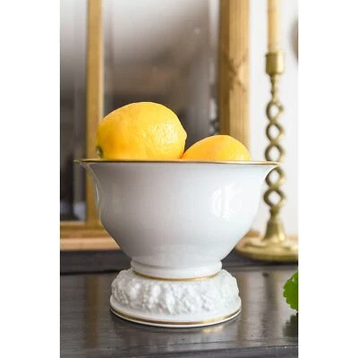 Consola cuenco vintage Rosenthal Alemania marfil con patas con borde dorado Maria  Foto 1 de 4