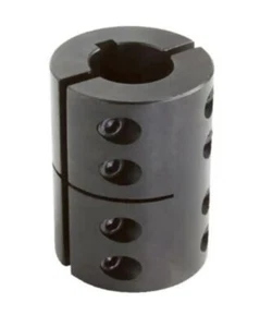 1-1/8" Keyed 2 Piece Split Clamp Coupling with Set Screws - Black Oxide Steel* - Picture 1 of 2